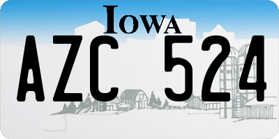 IA license plate AZC524
