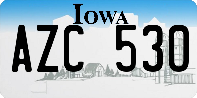 IA license plate AZC530