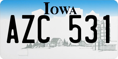 IA license plate AZC531