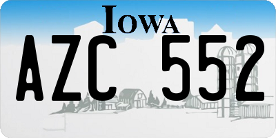 IA license plate AZC552