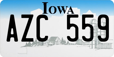IA license plate AZC559