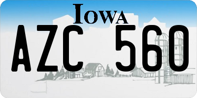 IA license plate AZC560
