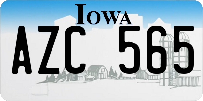 IA license plate AZC565