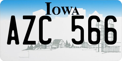 IA license plate AZC566