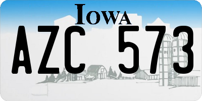 IA license plate AZC573