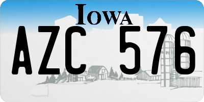 IA license plate AZC576