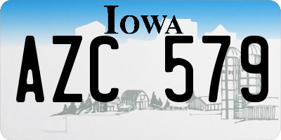 IA license plate AZC579