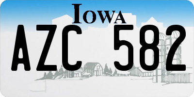 IA license plate AZC582