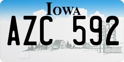 IA license plate AZC592