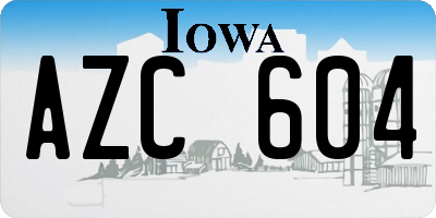 IA license plate AZC604