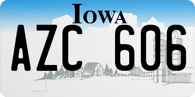 IA license plate AZC606