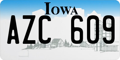 IA license plate AZC609