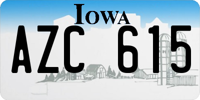 IA license plate AZC615