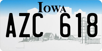IA license plate AZC618