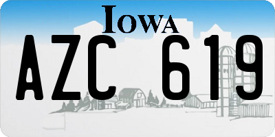 IA license plate AZC619