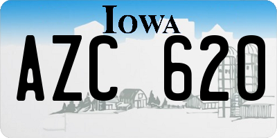 IA license plate AZC620