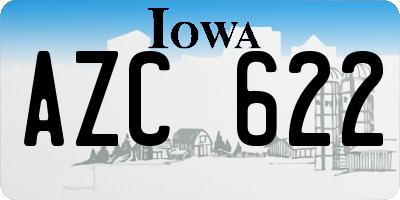 IA license plate AZC622
