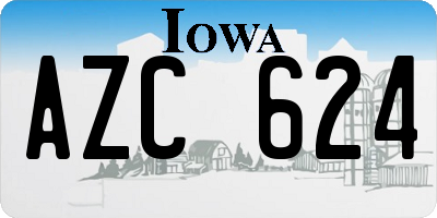 IA license plate AZC624