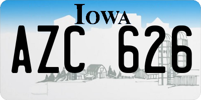 IA license plate AZC626