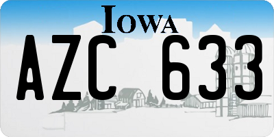 IA license plate AZC633