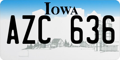 IA license plate AZC636