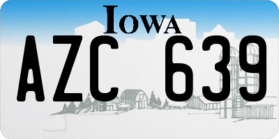 IA license plate AZC639