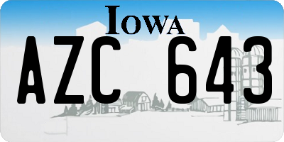 IA license plate AZC643