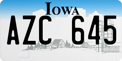 IA license plate AZC645