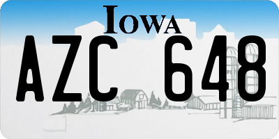 IA license plate AZC648