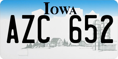 IA license plate AZC652