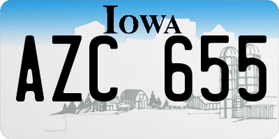 IA license plate AZC655