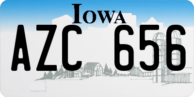 IA license plate AZC656