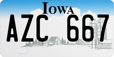 IA license plate AZC667