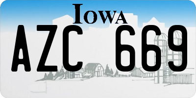 IA license plate AZC669