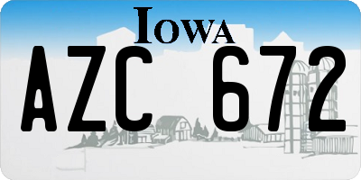 IA license plate AZC672