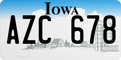IA license plate AZC678