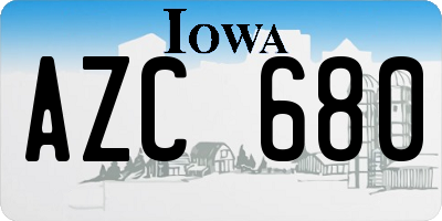 IA license plate AZC680