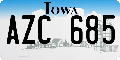 IA license plate AZC685