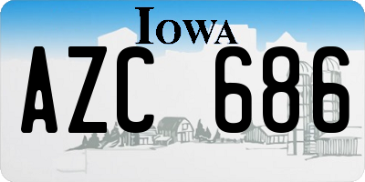 IA license plate AZC686