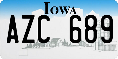 IA license plate AZC689