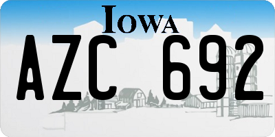IA license plate AZC692