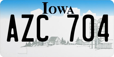 IA license plate AZC704