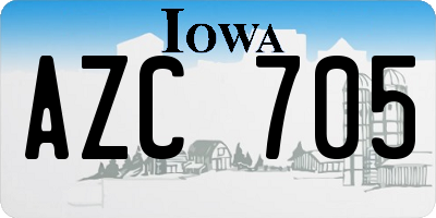 IA license plate AZC705