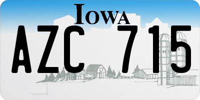 IA license plate AZC715