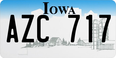 IA license plate AZC717