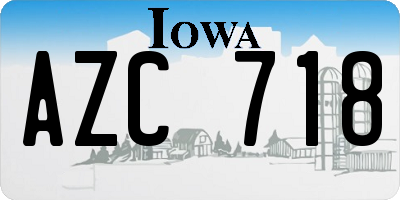 IA license plate AZC718