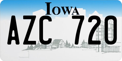 IA license plate AZC720