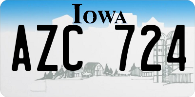 IA license plate AZC724