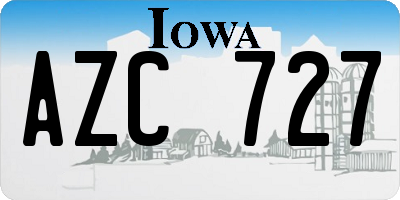 IA license plate AZC727