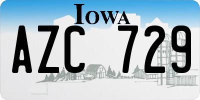 IA license plate AZC729